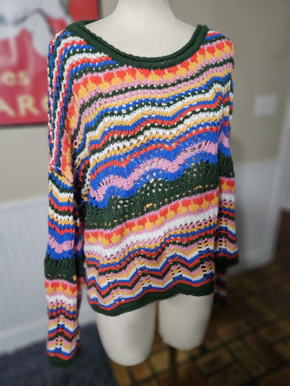 Shein Crochet Oversized Colorful Top XL